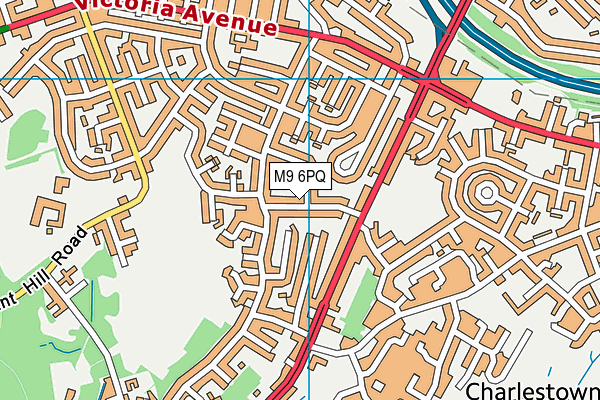M9 6PQ map - OS VectorMap District (Ordnance Survey)