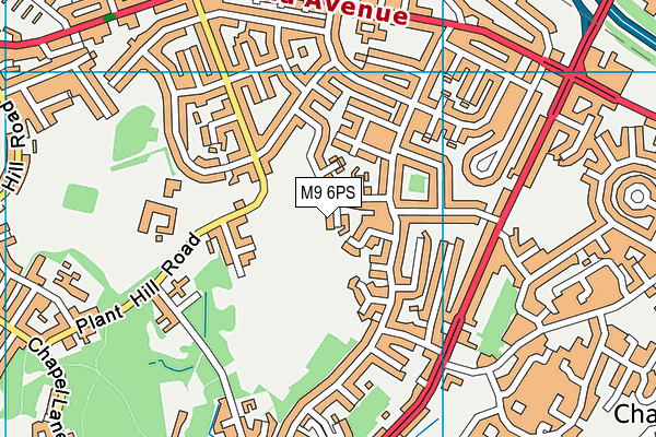 M9 6PS map - OS VectorMap District (Ordnance Survey)
