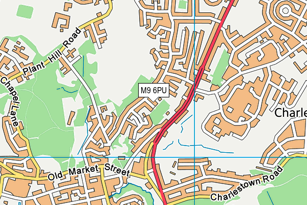 M9 6PU map - OS VectorMap District (Ordnance Survey)