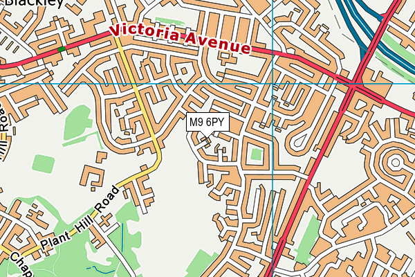 M9 6PY map - OS VectorMap District (Ordnance Survey)