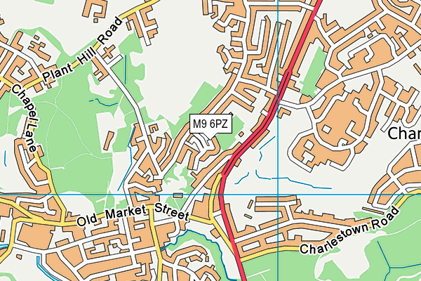 M9 6PZ map - OS VectorMap District (Ordnance Survey)