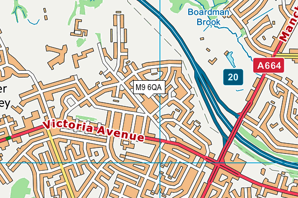 M9 6QA map - OS VectorMap District (Ordnance Survey)
