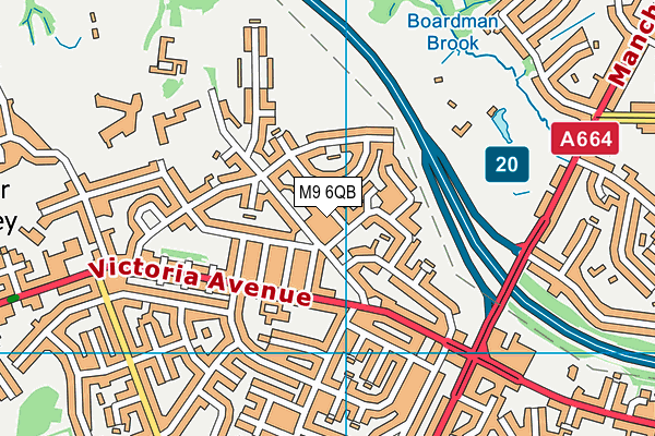 M9 6QB map - OS VectorMap District (Ordnance Survey)