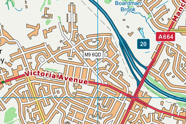 M9 6QD map - OS VectorMap District (Ordnance Survey)