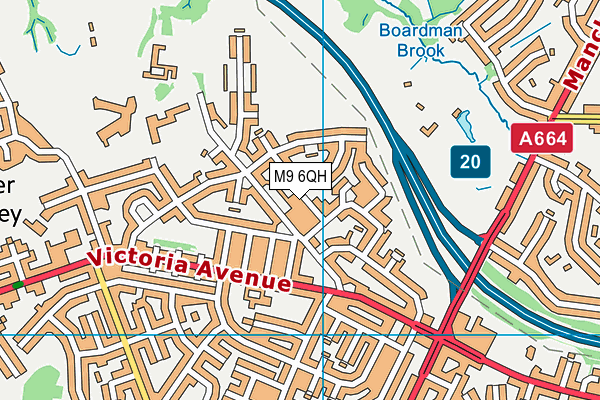 M9 6QH map - OS VectorMap District (Ordnance Survey)