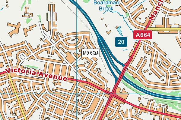 M9 6QJ map - OS VectorMap District (Ordnance Survey)