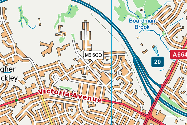 M9 6QQ map - OS VectorMap District (Ordnance Survey)