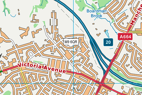 M9 6QR map - OS VectorMap District (Ordnance Survey)