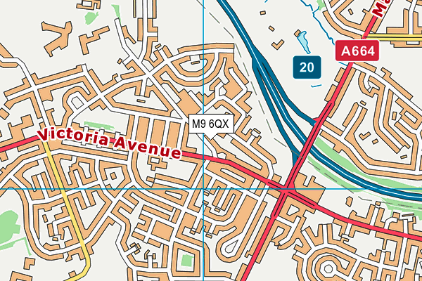 M9 6QX map - OS VectorMap District (Ordnance Survey)