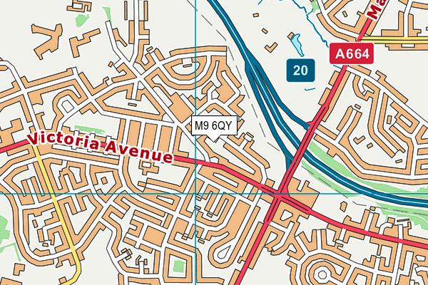 M9 6QY map - OS VectorMap District (Ordnance Survey)