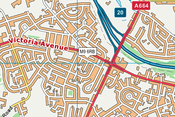 M9 6RB map - OS VectorMap District (Ordnance Survey)