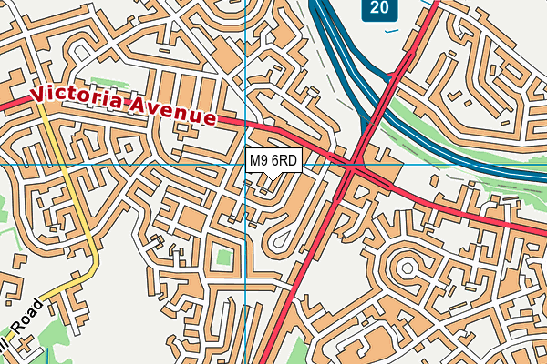 M9 6RD map - OS VectorMap District (Ordnance Survey)