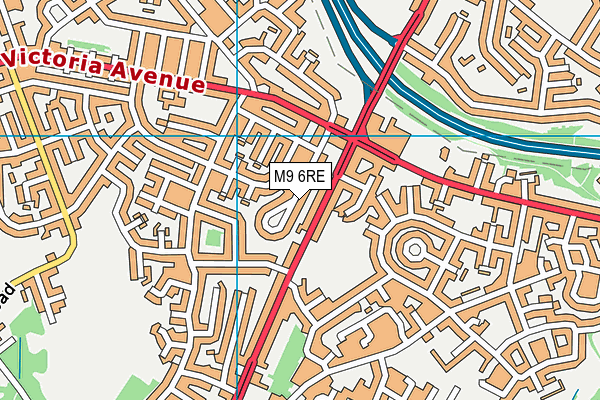 M9 6RE map - OS VectorMap District (Ordnance Survey)