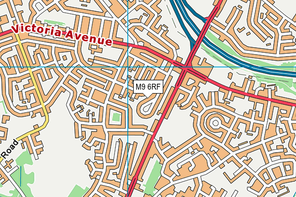 M9 6RF map - OS VectorMap District (Ordnance Survey)