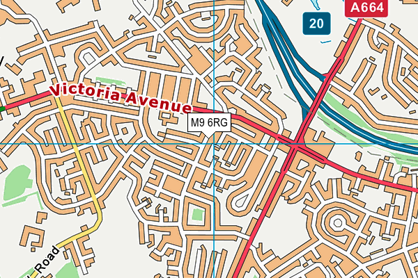 M9 6RG map - OS VectorMap District (Ordnance Survey)