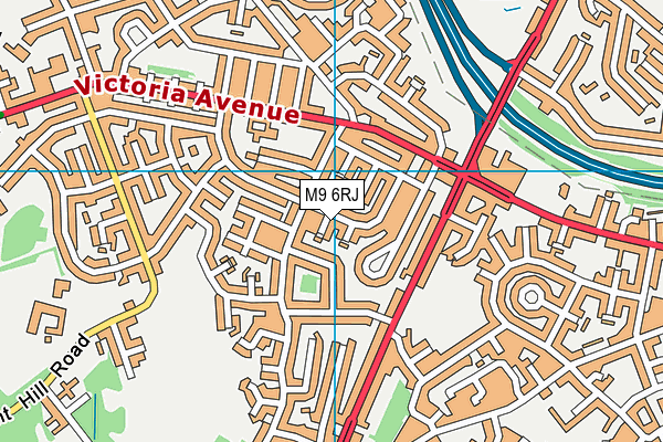 M9 6RJ map - OS VectorMap District (Ordnance Survey)