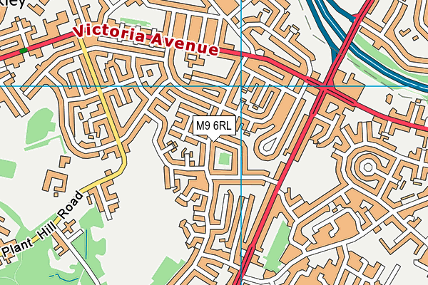 M9 6RL map - OS VectorMap District (Ordnance Survey)