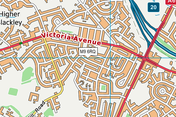M9 6RQ map - OS VectorMap District (Ordnance Survey)