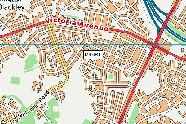 M9 6RT map - OS VectorMap District (Ordnance Survey)