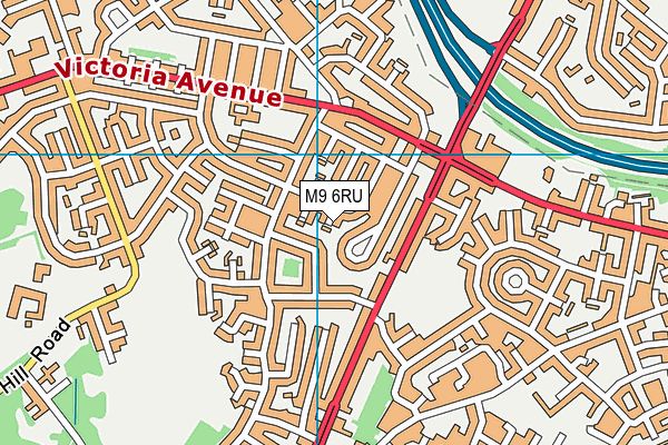 M9 6RU map - OS VectorMap District (Ordnance Survey)