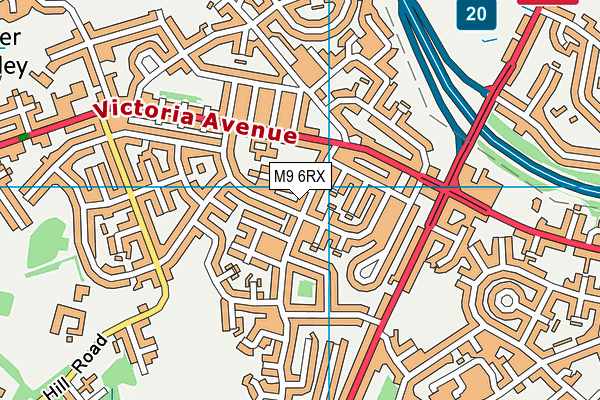 M9 6RX map - OS VectorMap District (Ordnance Survey)