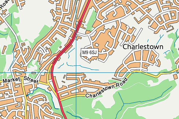 M9 6SJ map - OS VectorMap District (Ordnance Survey)