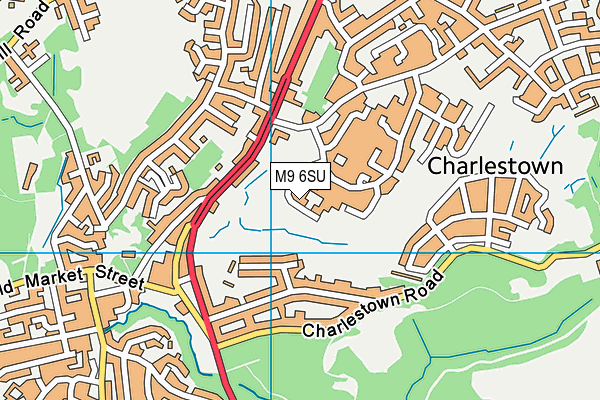 M9 6SU map - OS VectorMap District (Ordnance Survey)