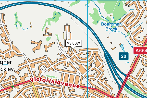 M9 6SW map - OS VectorMap District (Ordnance Survey)