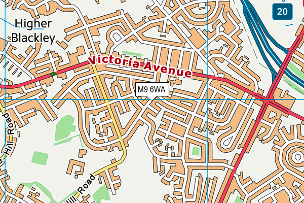 M9 6WA map - OS VectorMap District (Ordnance Survey)