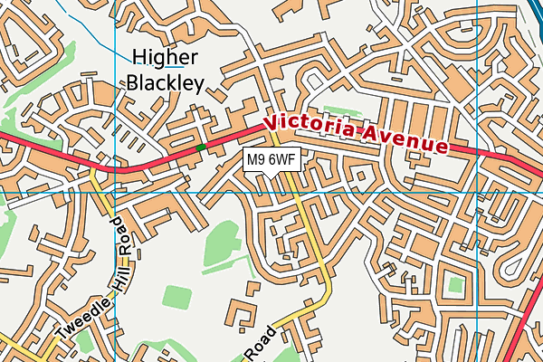 M9 6WF map - OS VectorMap District (Ordnance Survey)