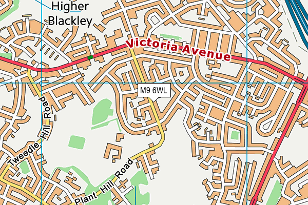 M9 6WL map - OS VectorMap District (Ordnance Survey)