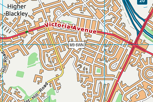 M9 6WN map - OS VectorMap District (Ordnance Survey)