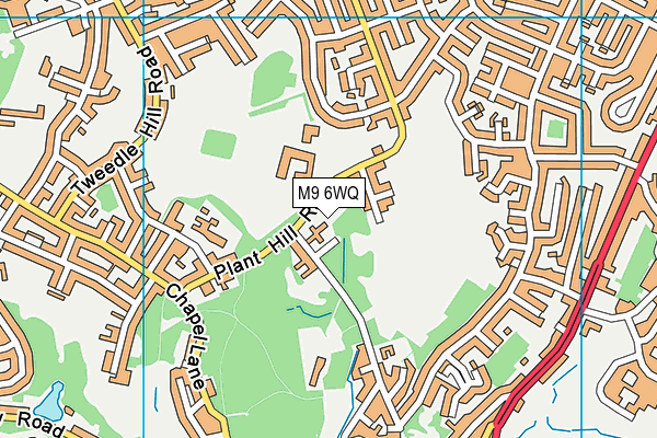 M9 6WQ map - OS VectorMap District (Ordnance Survey)