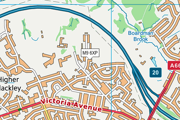 M9 6XP map - OS VectorMap District (Ordnance Survey)