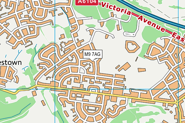 M9 7AG map - OS VectorMap District (Ordnance Survey)