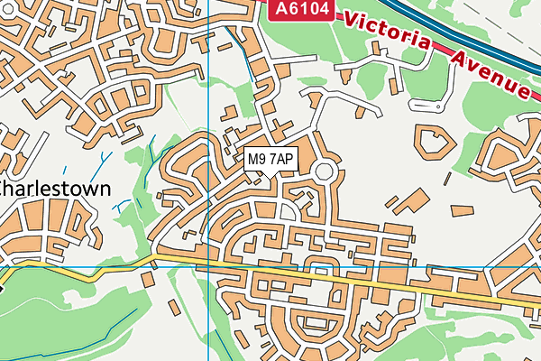 M9 7AP map - OS VectorMap District (Ordnance Survey)