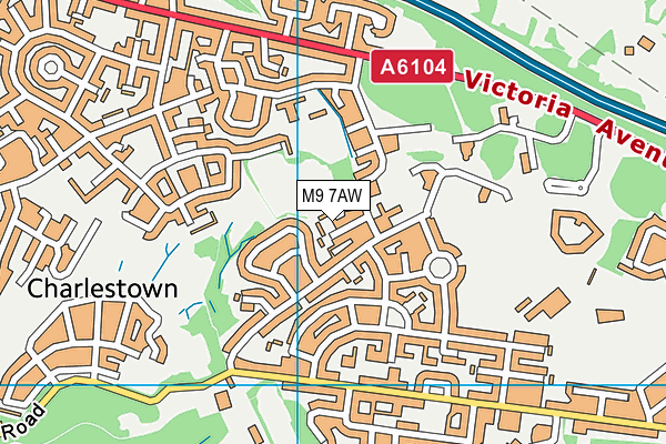 M9 7AW map - OS VectorMap District (Ordnance Survey)