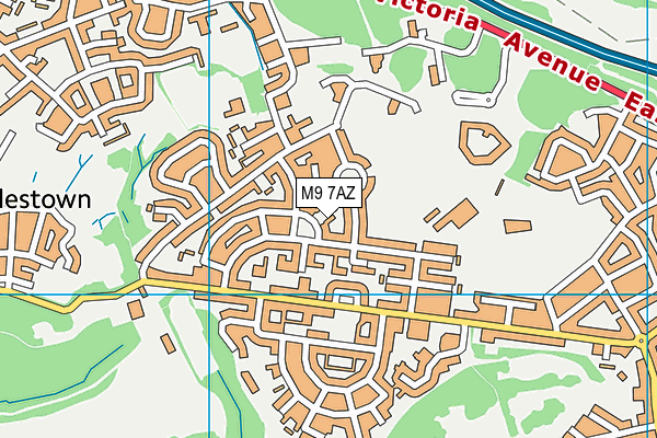 M9 7AZ map - OS VectorMap District (Ordnance Survey)