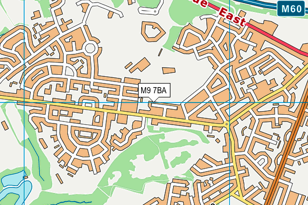 M9 7BA map - OS VectorMap District (Ordnance Survey)