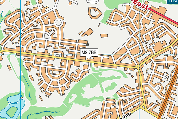 M9 7BB map - OS VectorMap District (Ordnance Survey)