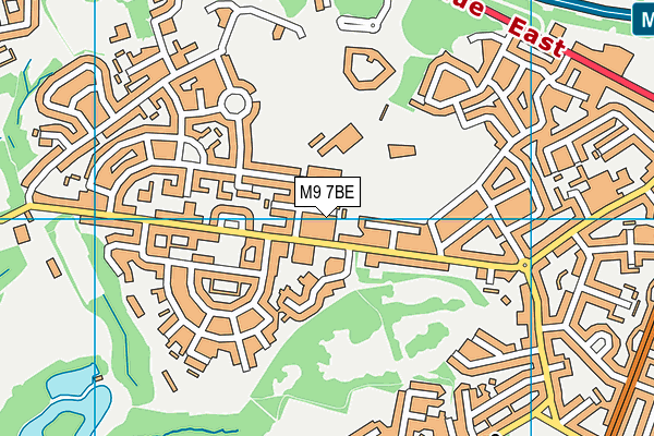 M9 7BE map - OS VectorMap District (Ordnance Survey)