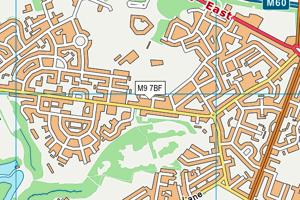 M9 7BF map - OS VectorMap District (Ordnance Survey)