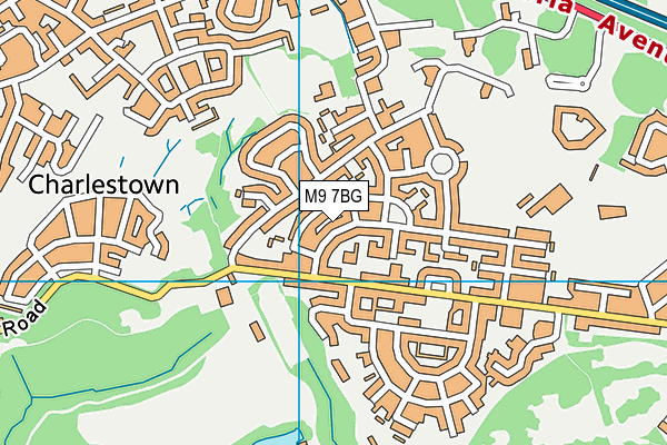 M9 7BG map - OS VectorMap District (Ordnance Survey)
