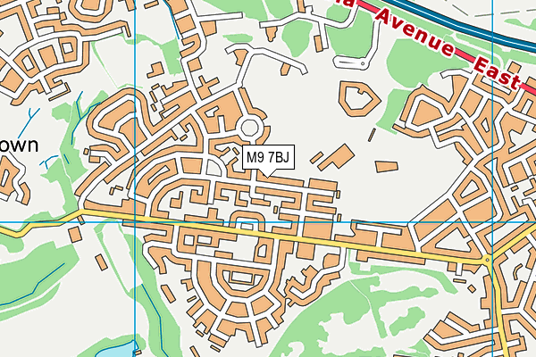 M9 7BJ map - OS VectorMap District (Ordnance Survey)