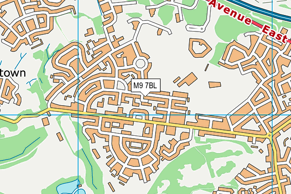 M9 7BL map - OS VectorMap District (Ordnance Survey)