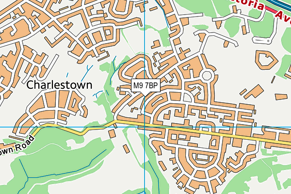 M9 7BP map - OS VectorMap District (Ordnance Survey)