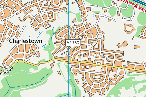 M9 7BQ map - OS VectorMap District (Ordnance Survey)