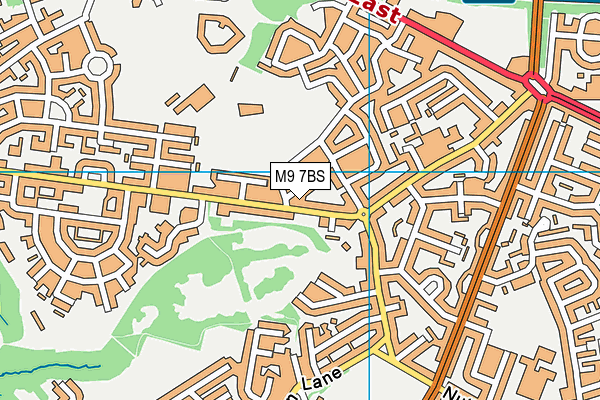 M9 7BS map - OS VectorMap District (Ordnance Survey)
