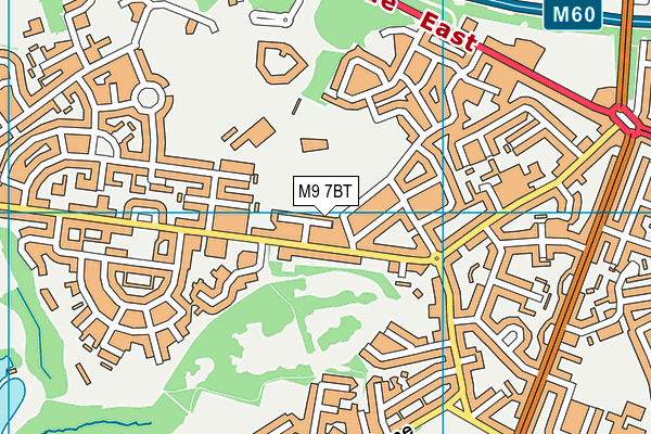 M9 7BT map - OS VectorMap District (Ordnance Survey)