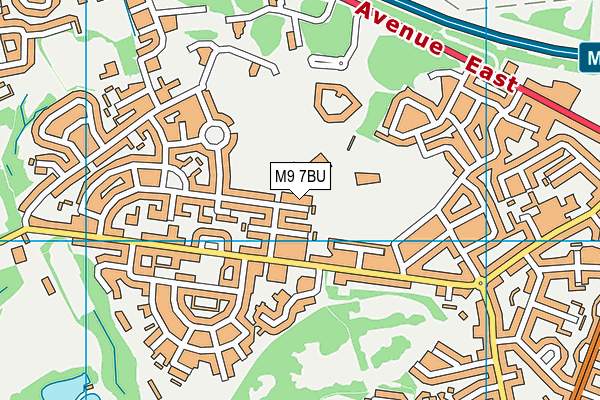 M9 7BU map - OS VectorMap District (Ordnance Survey)